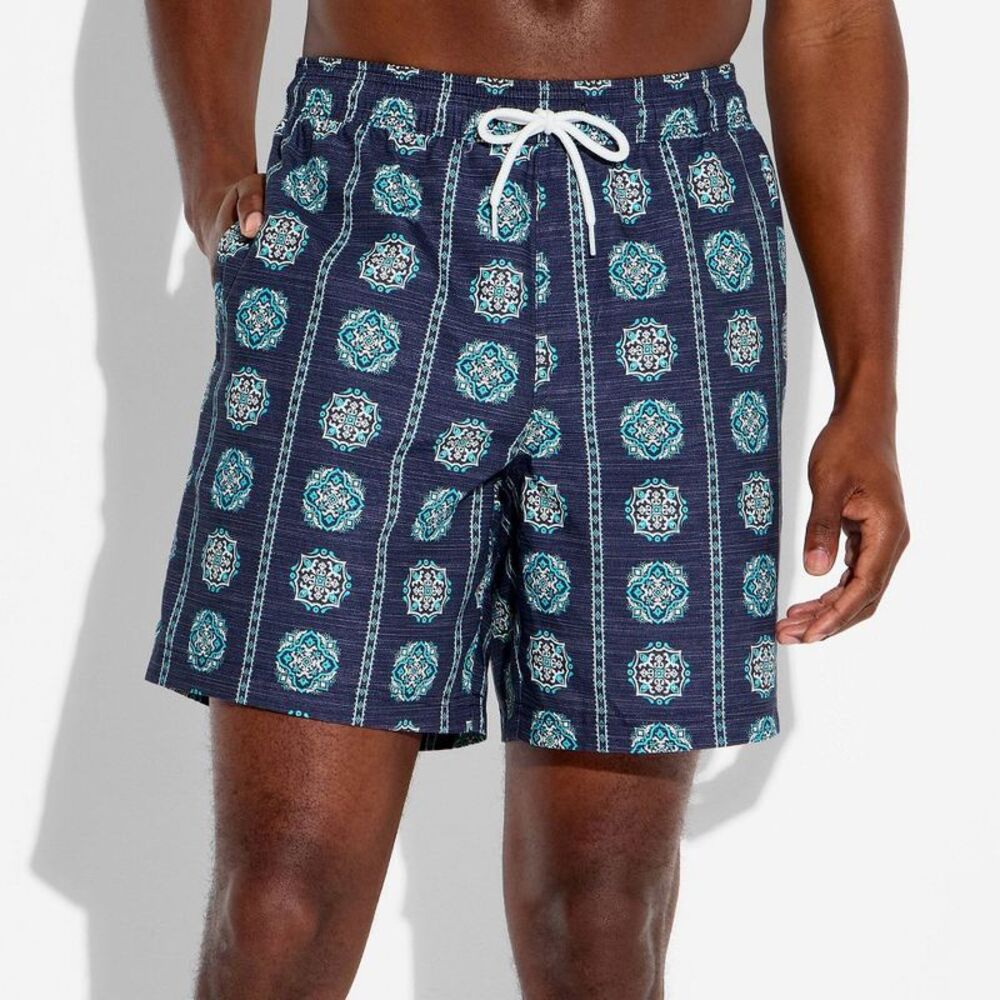 Men's 7" Pull-On Swim Shorts - Original Use Navy Blue XL